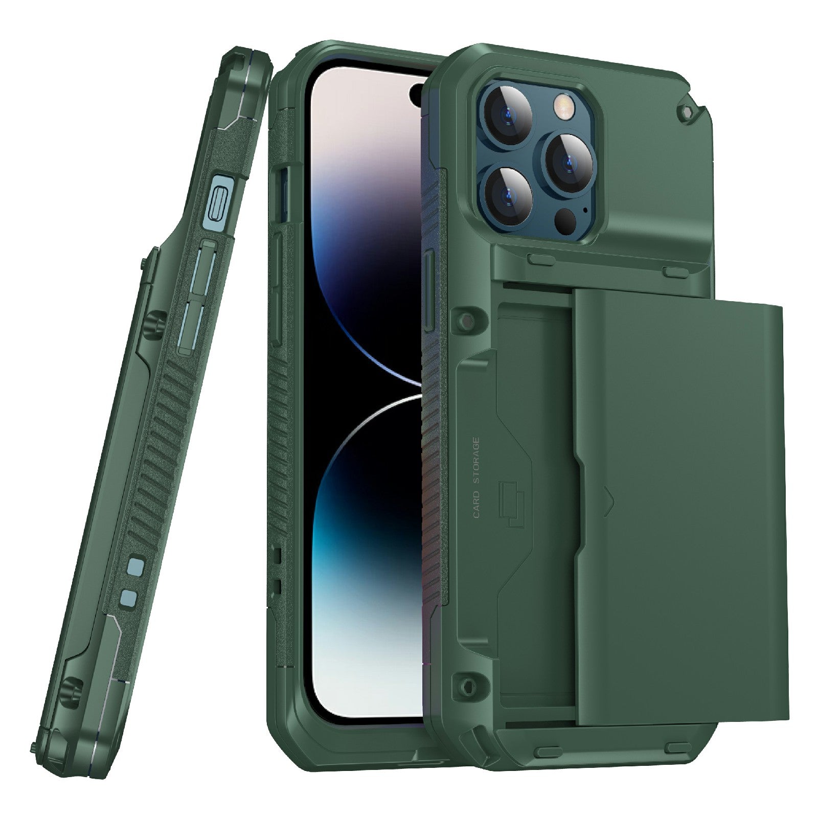 Pouzdro na telefon iPhone 14 Pro Max s držákem karty TPU PC proti pádu Pouzdro na telefon iPhone 14 Pro Max s držákem karty TPU PC proti pádu